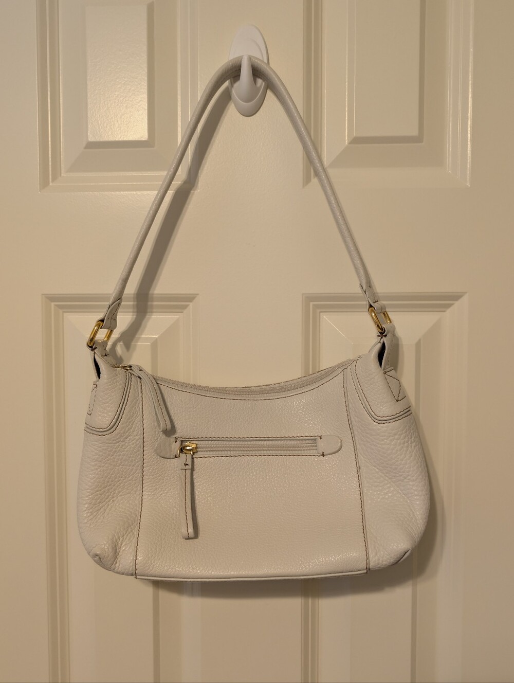 Fossil Genuine Leather Ivory Shoulder Bag Vintage Y2K Hobo Purse